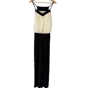 En Focus Studio Womens Black Ivory Gold‎ Sparkle Sleeveless Jumpsuit Y2K Size 4